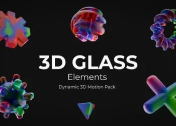 Videohive - 3D Glass Colorful Elements – Vibrant Transparent Shapes Pack - 60251518
