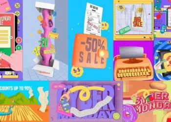 Videohive - Animated Looping Cyber Monday Graphics - 60470616