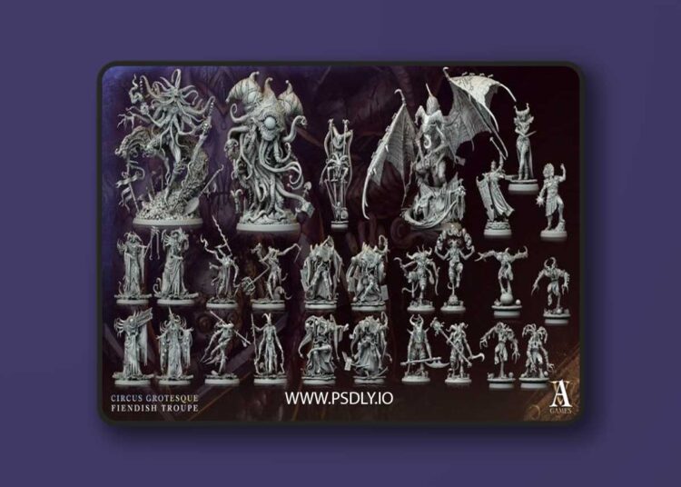 Archvillain Games – Circus Grotesque – Fiendish Troupe – Bundle – 3D Print Model 1 Archvillain Games – Circus Grotesque – Fiendish Troupe – Bundle – 3D Print Model