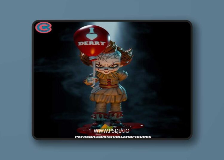 Chibi Land Figures – Pennywise (IT) – 3D Print Model STL 1 Chibi Land Figures – Pennywise IT – 3D Print Model STL
