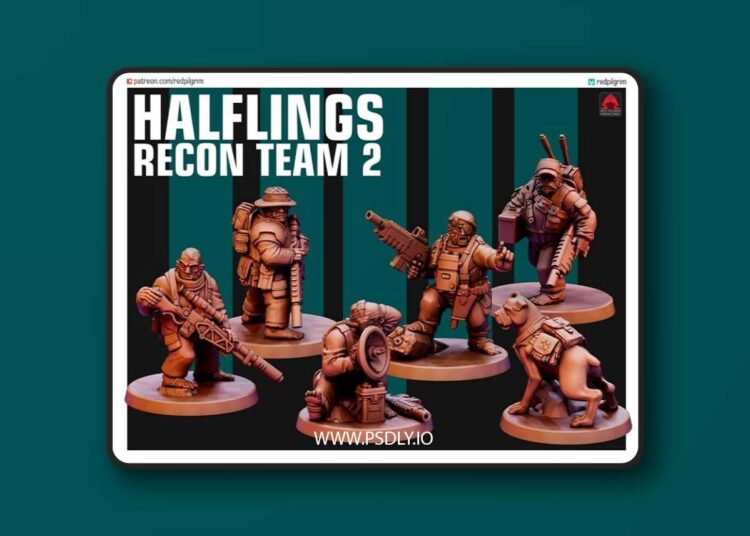 Halflings Recon Team 2 – 3D Print Model 1 Halflings Recon Team 2 – 3D Print Model