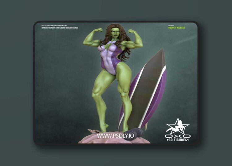 OXO3D Figures – Shehulk – 3D Print Model STL 1 OXO3D Figures – Shehulk – 3D Print Model STL