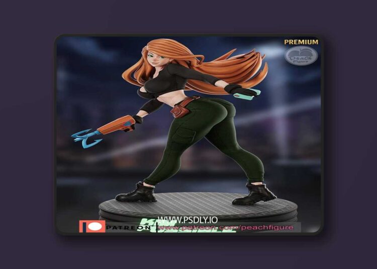 Peach Figure – Kim Posible – 3D Print Model STL 1 Peach Figure – Kim Posible – 3D Print Model STL