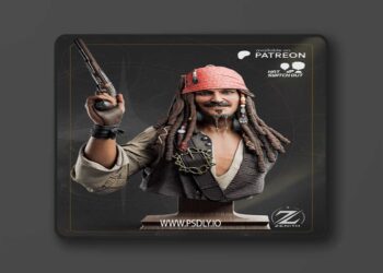 Zenith Studios – Jack Sparrow Bust – 3D Print Model STL
