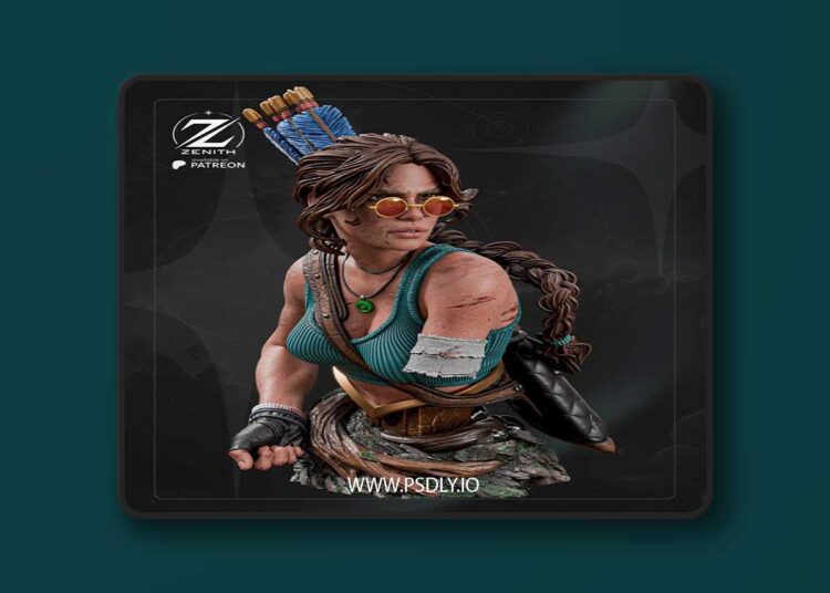 Zenith Studios – Lara Croft Bust – 3D Print Model STL 1 Zenith Studios – Lara Croft Bust – 3D Print Model STL