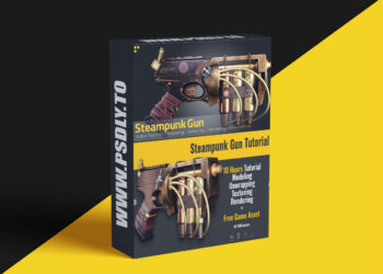 Artstation - Steampunk Gun Tutorial - Tutorial Full Process(With Subtitle) + Free Game Asset