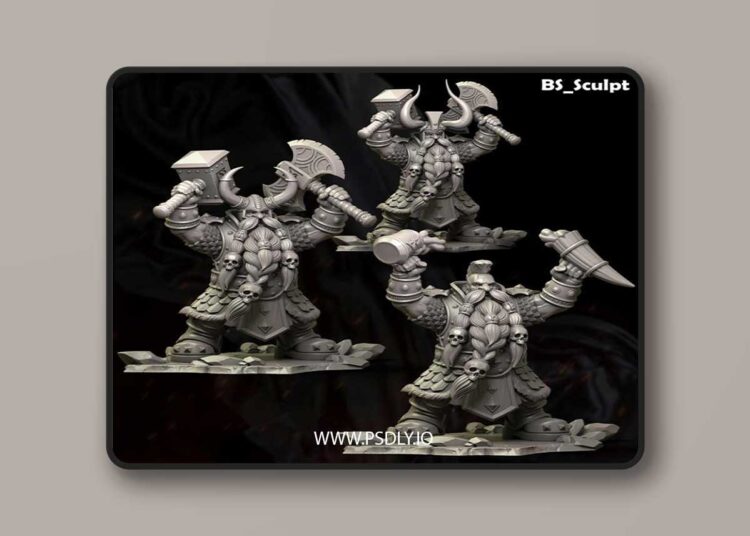 BS-Sculpt Bulat – The Dwarf King – 3D Print Model STL 1 BS Sculpt Bulat – The Dwarf King – 3D Print Model STL