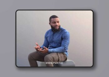 Black Man Sitting In Consersation low poly 3d model
