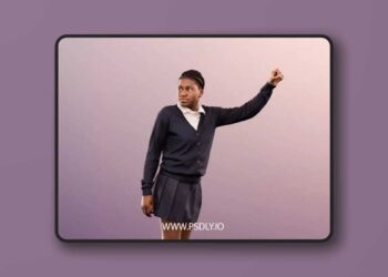 Black School Girl Writing On Board low poly 3d model