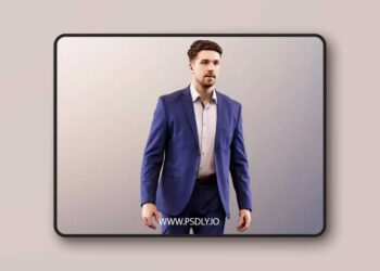 Business Man In Blue Suit Walking 3D model