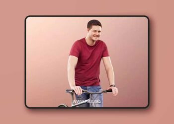 Casual Man with bike red t shirt 3D model