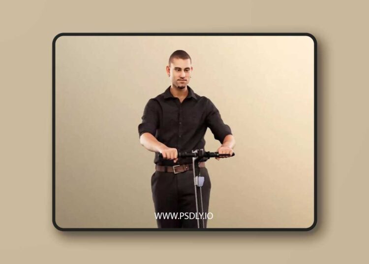 Elegant Man Driving Scooter low-poly 3d Model 1 Elegant Man Driving Scooter low poly 3d Model