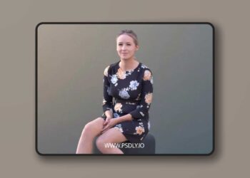 Elegant Woman Sitting low poly 3d model