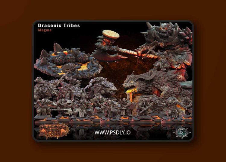 Fleshcraft Studio – Draconic Tribes – Magma Bundle – 3D Print Model 1 Fleshcraft Studio – Draconic Tribes – Magma Bundle – 3D Print Model
