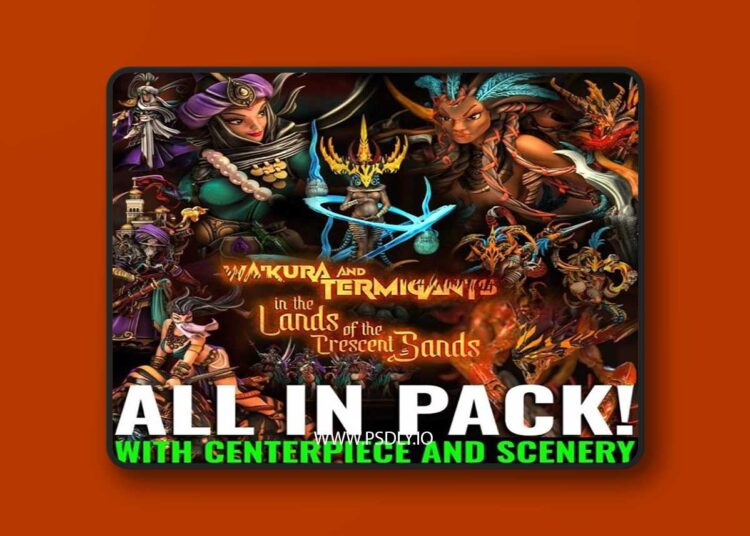 Heroes Infinite – Wa’kura and Termigants in the Lands of the Crescent Sands – 3D Print Model STL 1 Heroes Infinite – Wakura and Termigants in the Lands of the Crescent Sands – 3D Print Model STL