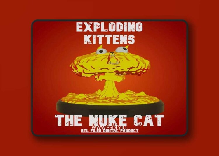 NUKE CAT Exploding Kittens 3D print model 1 NUKE CAT Exploding Kittens 3D print model