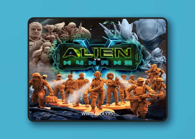 Papsikels Miniatures – June 2023 – Alien vs Humans – 3D Print Model 1 Papsikels Miniatures – June 2023 – Alien vs Humans – 3D Print Model