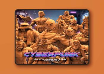 Papsikels Miniatures – March 2025 – Cyberpunk Models – 3D Print Model