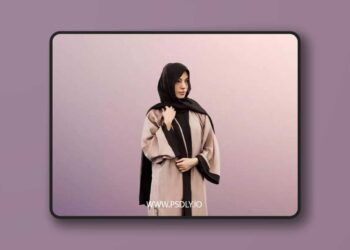 Standing Traditional Muslim Woman low poly 3d model