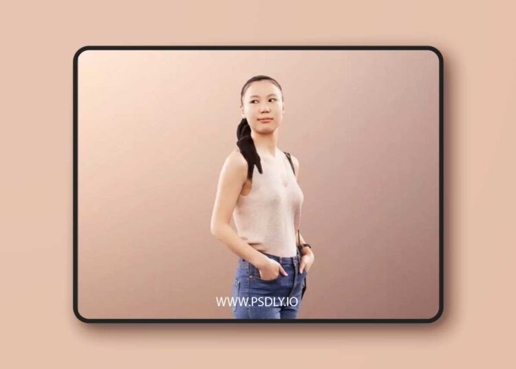 Summer Girl Waiting With Hands In Her Pockets 3D Model 1 Summer Girl Waiting With Hands In Her Pockets 3D Model