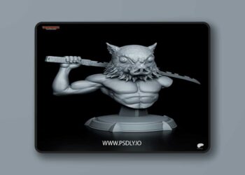 Tanuki Figures – Inosuke – Demon Slayer Bust – 3D Print Model STL 1
