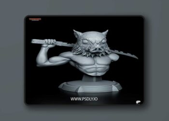 Tanuki Figures – Inosuke – Demon Slayer Bust – 3D Print Model STL