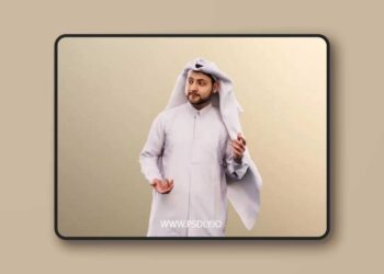 Traditional Arabic Man Walking low poly 3d model