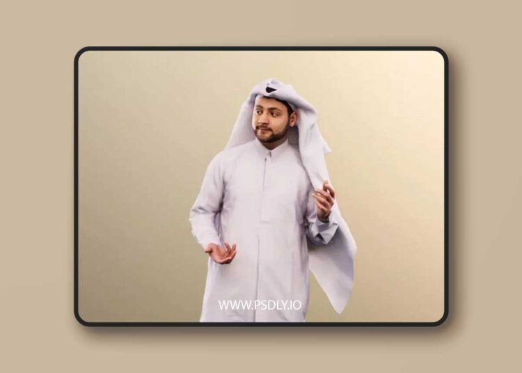 Traditional Arabic Man Walking low-poly 3d model 1 Traditional Arabic Man Walking low poly 3d model