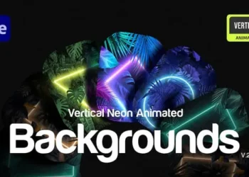 Videohive Vertical Neon Tropical Backgrounds. Vol. 2 61237555