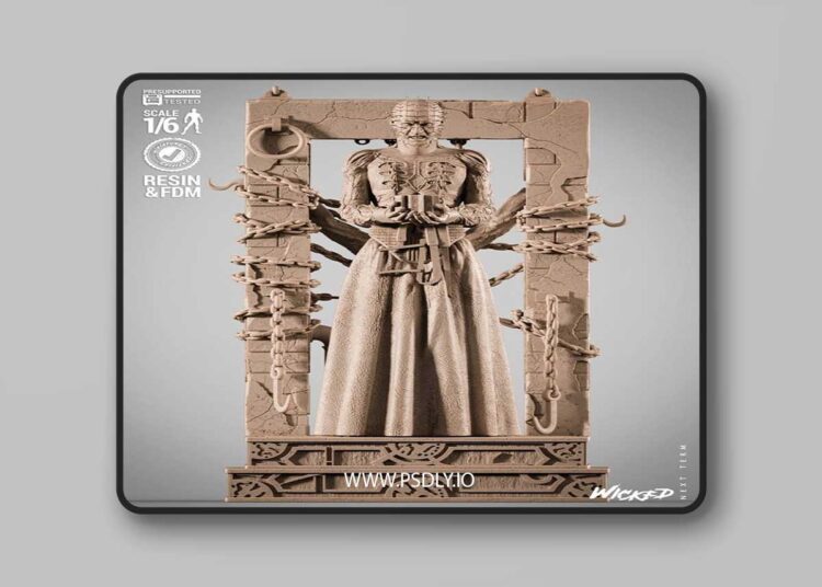 Wicked – Pinhead Sculpture – 3D Print Model STL 1 Wicked – Pinhead Sculpture – 3D Print Model STL