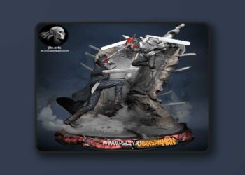 Chainsaw Man – Denji Vs Katana Battle Statue – 3D Print Model