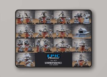 Epic Miniatures – Easter Surprise Set – Rabbit and Turtle Folk Encounter – Wild Beasts and Goblin Collection – 3D Print Model