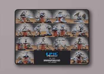 Epic Miniatures – Haunting Catacombs Set – Zombie and Skeleton Encounter – Undead Collection – 3D Print Model