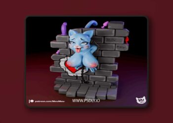 Mow Maw Sculpts – Blue Mommy Cat Furry – 3D Print Model