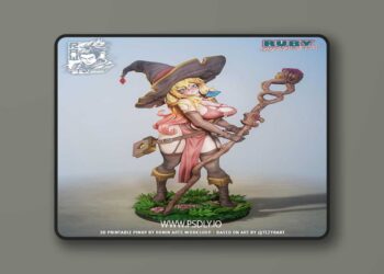 RAW – Ruby The Gem Witch – PinUp – 3D Print Model STL