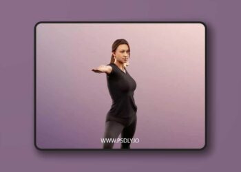 Woman Making Yoga low poly 3d Model