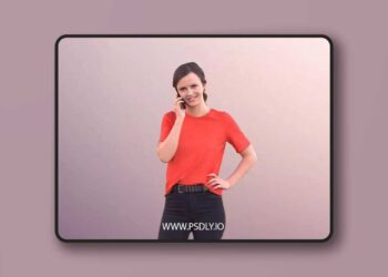 Woman Standing Talking On Phone low poly 3d Model