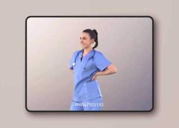 Young Doctor Standing low poly 3d Model