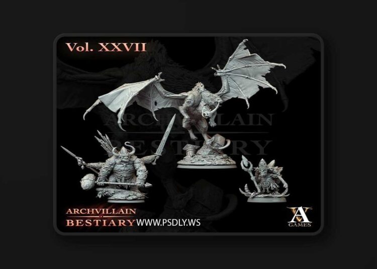 Archvillain Games – Archvillain Bestiary Vol. XXVII – 3D Print Model 1 Archvillain Games – Archvillain Bestiary Vol. XXVII – 3D Print Model