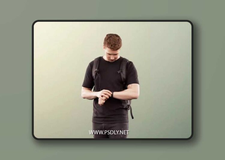 Casual Man With Bag Checking His Watch 3D Model 1 Casual Man With Bag Checking His Watch 3D Model