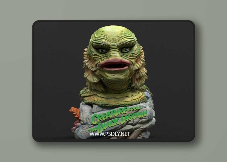 Diklichart – Creature from the Black Lagoon Bust – 3D Print Model STL 1 Diklichart – Creature from the Black Lagoon Bust – 3D Print Model STL
