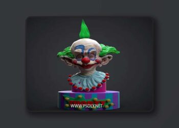 Diklichart – Shorty (Killer Klowns from Outer Space) Bust – 3D Print Model STL 5 Diklichart – Shorty Killer Klowns from Outer Space Bust – 3D Print Model STL
