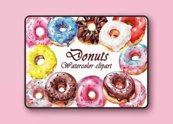 Donuts Watercolor Clipart