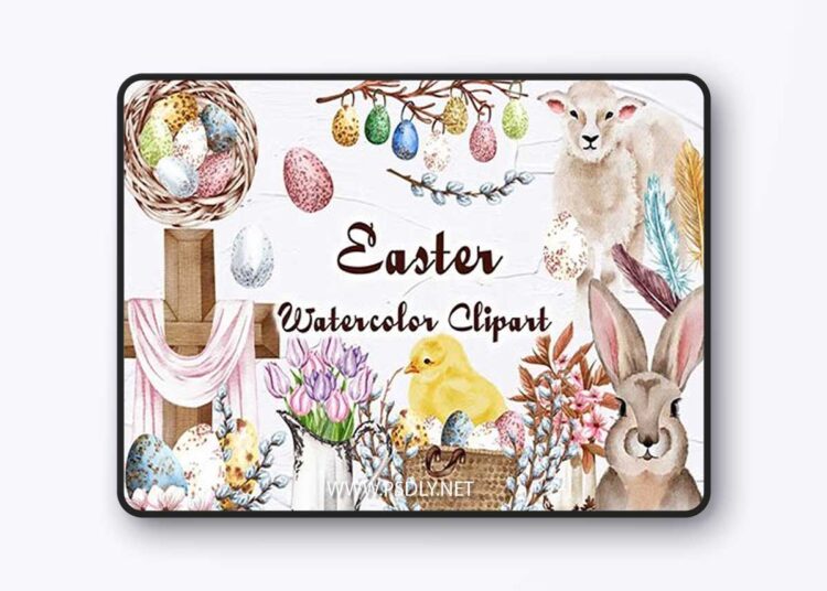 Easter Watercolor Clipart PNG 1 Easter Watercolor Clipart PNG