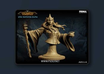 Mage Queen – Aella Bust – 3D Print Model