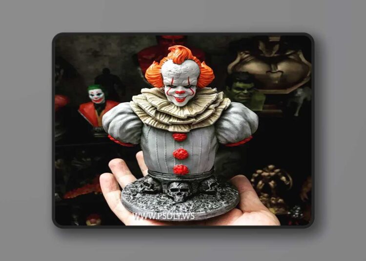 Pennywise from IT Statue – 3D Print Model STL 1 Pennywise from IT Statue – 3D Print Model STL