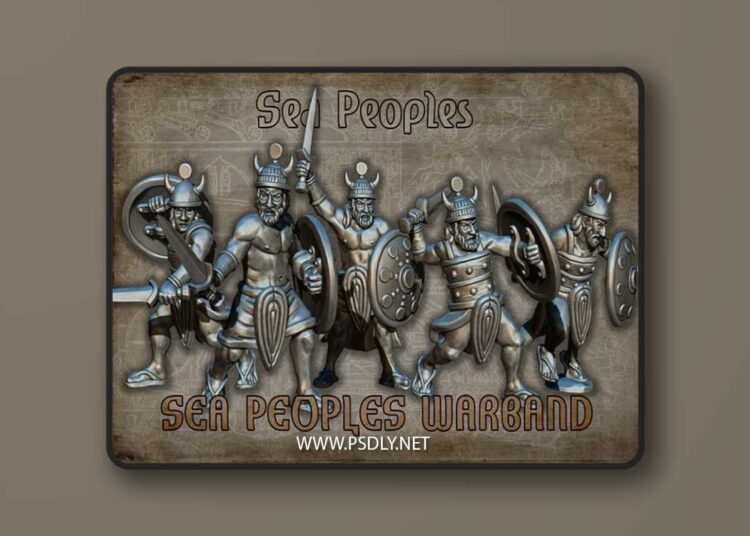 Red Copper Minis – Sea Peoples Warband 28mm – 3D Print Model 1 Red Copper Minis – Sea Peoples Warband 28mm – 3D Print Model