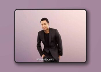 Standing Elegant Asian Man low poly 3d Model