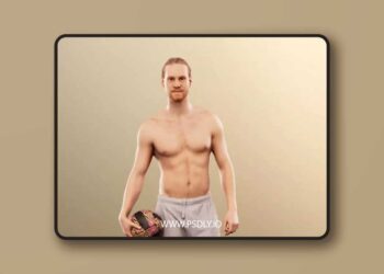 Standing Man In Trunks Beachvolleyball low poly 3d Model