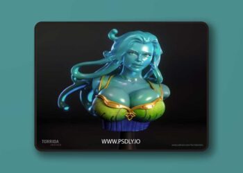 Torrida Minis – Lyra Flow the slimy barmaid Bust – 3D Print Model STL